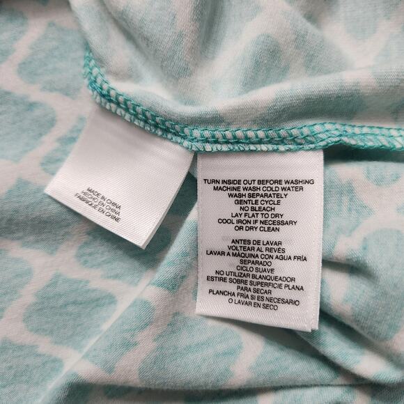 NWT Pappagallo Tropical Quatrafoil Quarter Zip Mint Puloover Size Medium - Picture 4 of 5